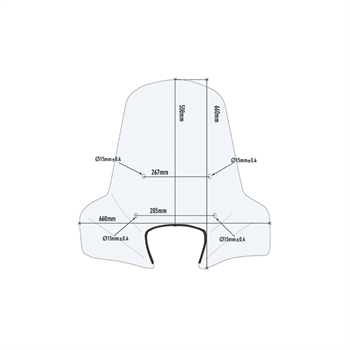 107A plexi čiré Piaggio 50-100-125-150-200 Liberty/Fly (04-11), vxš=508x660 mm, použij montážní sadu