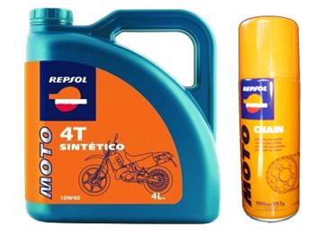 Akcia Repsol Sintetico 10W40 4T 4L + Moto Chain 400 ml