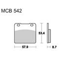 Brzdové doštičky LUCAS TRW MCB542LF