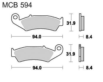 Brzdové doštičky LUCAS TRW MCB594LF