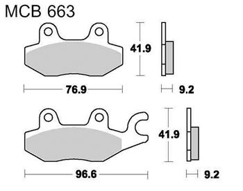 Brzdové doštičky LUCAS TRW MCB663SR