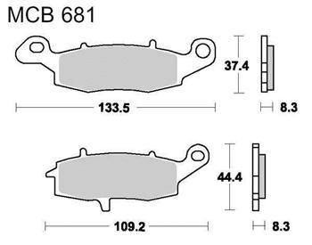 Brzdové doštičky LUCAS TRW MCB681SRQ