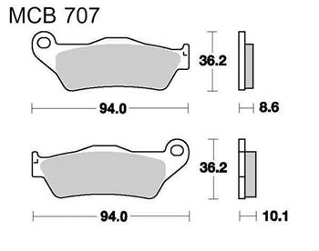 Brzdové doštičky LUCAS TRW MCB707LF