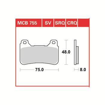 Brzdové doštičky LUCAS TRW MCB755SCR