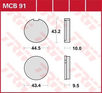 Brzdové doštičky LUCAS TRW MCB91