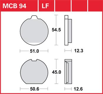 Brzdové doštičky LUCAS TRW MCB94