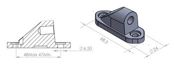 Mirror adaptor SUPPORT WITHOUT SIDE MIRROR HI-TECH NINJA 250SL 15 čierna to fairing