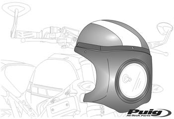 Náhradný plexi štít SEMI-FAIRING tmavá dymová d 180mm