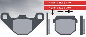 Organic brake pads 04 BRENTA FT3074 - 7mm thick