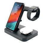 Stojánek FIXED Powerstation s bezdrôtovým nabíjaním až pre 3 zariadenia, cierny