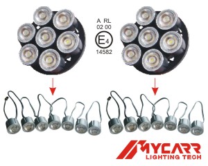 Svetlo pre denné svietenie,12V, 7LED