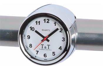 T&T POLISHED ANALOG CLOCKWITH HANDLEBAR MOUNT