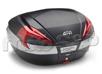V 56NN kufr GIVI Maxia 4 cerný (Monokey) s cervenými odrazkami a cerným víkem, objem 56 ltr.