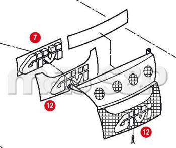Z 229 znak chromovaný na kufr GIVI V 46 - do víka kufru - pozice 7