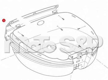 Z 692R zadní stříbrný plast kufru GIVI E 55 Maxia (lze na něj kufr postavit) - pozice 12
