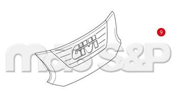 Z 694FR centrální odrazka čirá s logem GIVI pro kufr E 55NT Maxia TECH