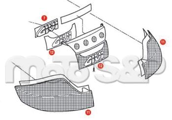 Z 731TR boční čiré odrazky horního víka kufru GIVI V46 sada L+P - pozice 11