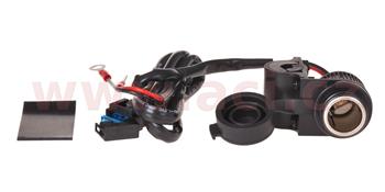 ZÁSUVKA 12V ŠTANDARD S OBJÍMKOU PRE UCHYTENIE K RIADIDLÁ A RÚRKAM O PRIEMERU 22 A 25 MM, OXFORD - ANGLICKO